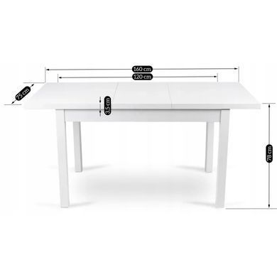 Стол раскладной MEBEL ELITE SKUBI 120(160)х75 см Белый фотография