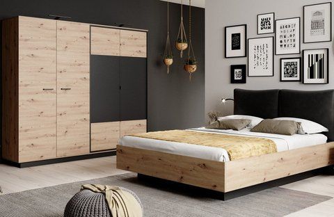 Спальня Perfect Home Нест / Nest A Дуб артизан/антрацит фотографія