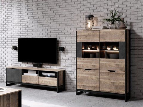 Стінка Perfect Home Арден / Arden C Дуб санд гранж/матера фотографія