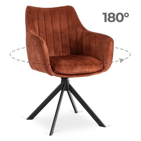 Стул поворотный MEBEL ELITE MUMBAI Velvet&nbsp;2 Рыжий фотография