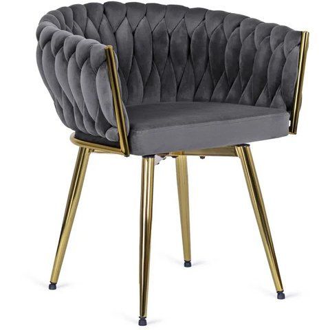 Стул поворотный бархатный MEBEL ELITE RUBI Velvet Серый фотография