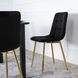 Стул бархатный MEBEL ELITE YORK Velvet, Черный / Золотой