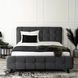 Кровать двуспальная бархатная MEBEL ELITE LINO Velvet 140x200 Серый