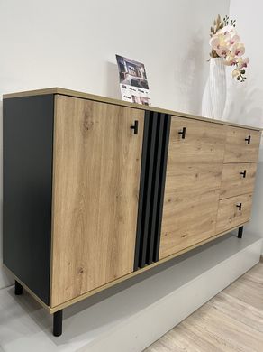 Комод Perfect Home Мадіс / Madis 2-дверний з 3 шухлядами 2D3S/165 Дуб артизан/антрацит фотографія