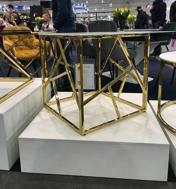 Журнальний столик ESCADA B II Signal 55x55 Білий Ефект Мармуру / Золото фотографія