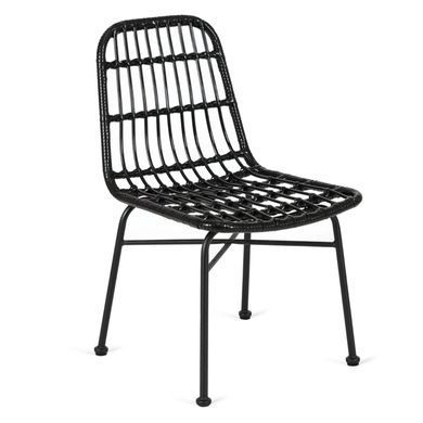 Комплект садових меблів MEBEL ELITE стіл FARGO + 4 стільці WALDI Чорний