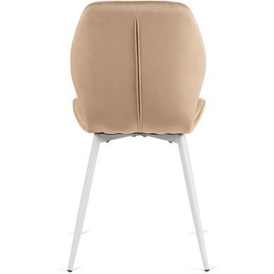 Стілець оксамитовий MEBEL ELITE LUCKY Velvet, Бежевий / Білий фотографія
