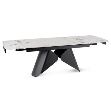 Стіл розкладний MEBEL ELITE VERONA 160(240)х90 см Білий мармур/чорний фотографія