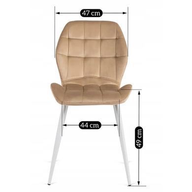 Стілець оксамитовий MEBEL ELITE LUCKY Velvet, Бежевий / Білий фотографія