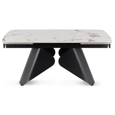 Стіл розкладний MEBEL ELITE VERONA 160(240)х90 см Білий мармур/чорний фотографія