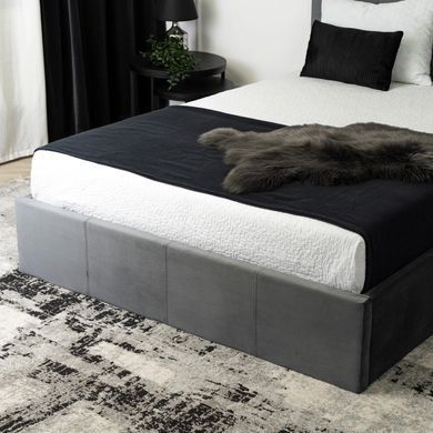 Ліжко двоспальне оксамитове MEBEL ELITE MELIA Velvet 140x200 Темно Сірий фотографія