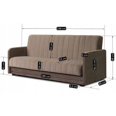Диван раскладной MEBEL ELITE PORTO 198 см Беж фотография