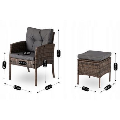 Комплект садовой мебели MEBEL ELITE ATLANTA Коричневый