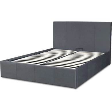 Ліжко двоспальне оксамитове MEBEL ELITE MELIA Velvet 140x200 Темно Сірий фотографія