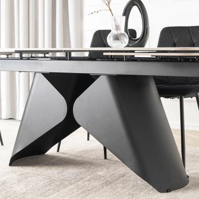 Стіл розкладний MEBEL ELITE VERONA 160(240)х90 см Білий мармур/чорний фотографія