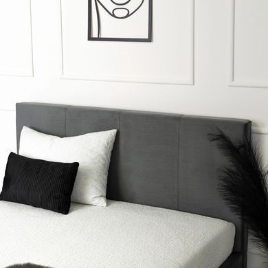 Ліжко двоспальне оксамитове MEBEL ELITE MELIA Velvet 140x200 Темно Сірий фотографія