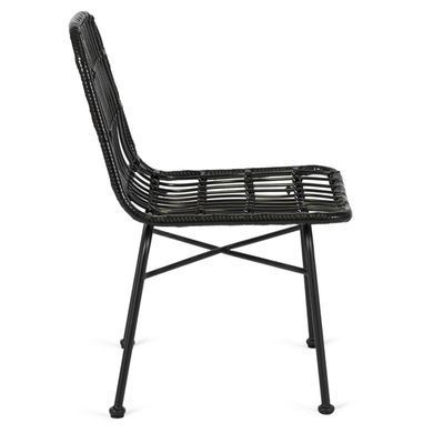 Комплект садових меблів MEBEL ELITE стіл FARGO + 4 стільці WALDI Чорний
