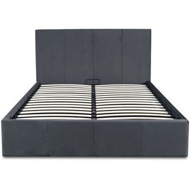 Ліжко двоспальне оксамитове MEBEL ELITE MELIA Velvet 160x200 Сірий фотографія