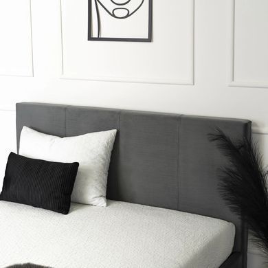 Ліжко двоспальне оксамитове MEBEL ELITE MELIA Velvet 160x200 Сірий фотографія