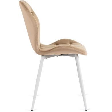 Стілець оксамитовий MEBEL ELITE LUCKY Velvet, Бежевий / Білий фотографія
