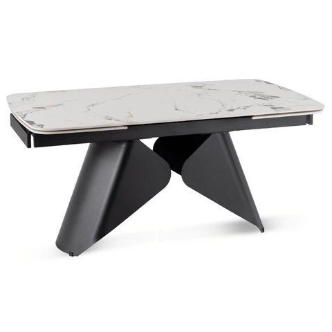 Стіл розкладний MEBEL ELITE VERONA 160(240)х90 см Білий мармур/чорний фотографія