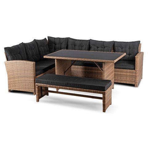 Комплект садовой мебели MEBEL ELITE LIMPIO Светло-коричневый/Черный