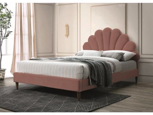 Ліжко SANTANA Velvet Signal 160х200 Рожевий фотографія
