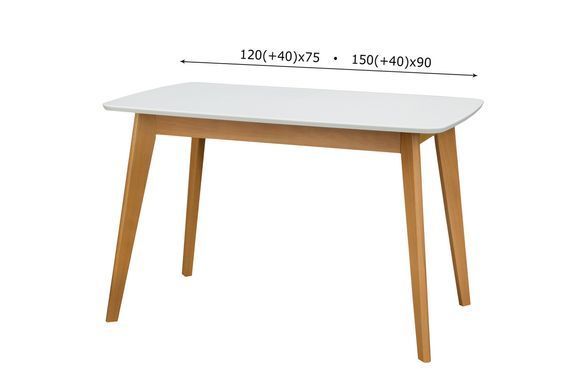 Стіл Обідній Модерн Мікс Меблі 120/160-75 Білий фотографія