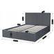 Ліжко двоспальне оксамитове MEBEL ELITE MELIA Velvet 140x200 Темно Сірий