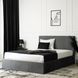 Ліжко двоспальне оксамитове MEBEL ELITE MELIA Velvet 140x200 Темно Сірий