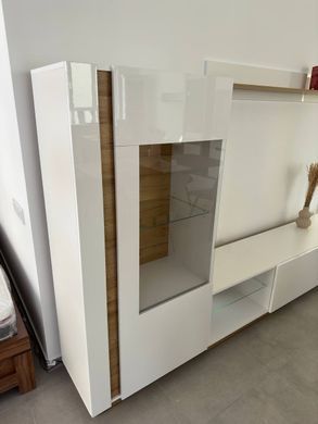 Стенка Perfect Home Арко / Arco B Белый глянец/дуб грандсон фотография