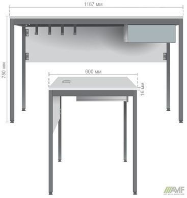 Стіл письмовий Осло з ящиком AMF 119x60 Дуб Сонома фотографія
