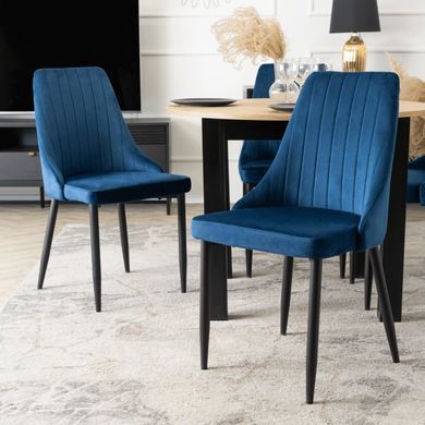Стул бархатный MEBEL ELITE BARI Velvet Синий фотография