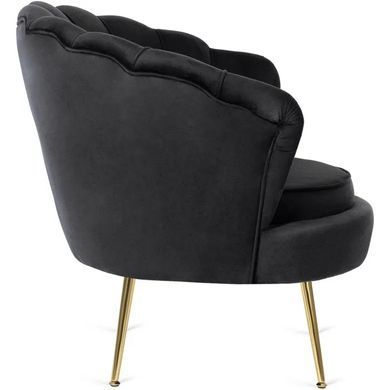 Кресло мягкое бархатное MEBEL ELITE ANGEL Velvet Черный фотография