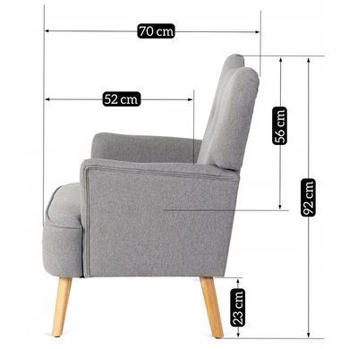 Кресло мягкое BUNNY MEBEL ELITE ткань Светло-серый фотография