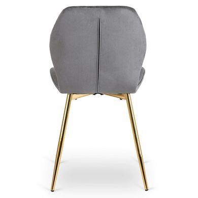 Стілець оксамитовий MEBEL ELITE LUCKY Velvet Сірий / Золотий фотографія