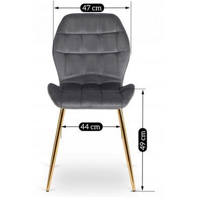 Стілець оксамитовий MEBEL ELITE LUCKY Velvet Сірий / Золотий фотографія