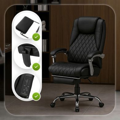 Стул офисный поворотный с функцией массажа MEBEL ELITE GIORGIO Черный фотография