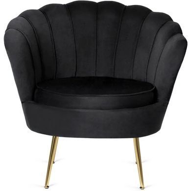 Кресло мягкое бархатное MEBEL ELITE ANGEL Velvet Черный фотография
