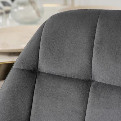 Стілець оксамитовий MEBEL ELITE LUCKY Velvet Сірий / Золотий фотографія