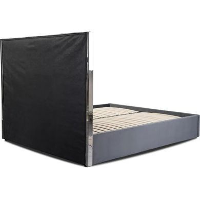 Ліжко двоспальне оксамитове MEBEL ELITE EMILIO Velvet 160x200 см Сірий фотографія