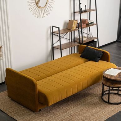 Диван раскладной MEBEL ELITE PORTO 198 см Горчица фотография