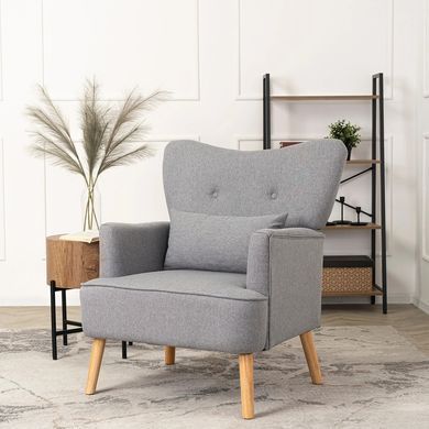 Кресло мягкое BUNNY MEBEL ELITE ткань Светло-серый фотография