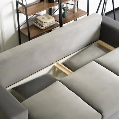 Диван 3-х місний оксамитовий MEBEL ELITE NICOLO Velvet 238 см Сірий фотографія
