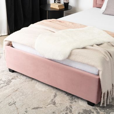 Ліжко оксамитове MEBEL ELITE APOLLO Velvet 120x200см Рожевий фотографія