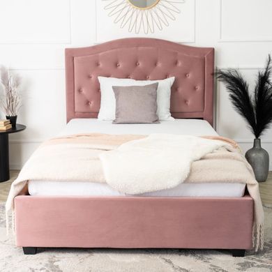 Ліжко оксамитове MEBEL ELITE APOLLO Velvet 120x200см Рожевий фотографія