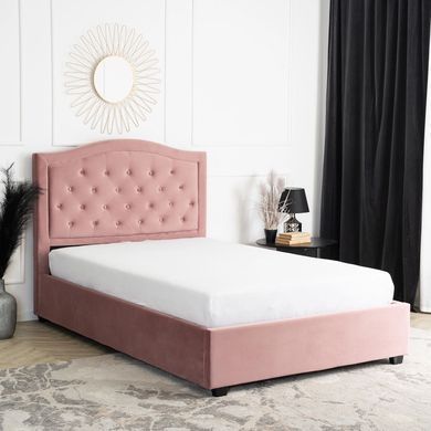 Ліжко оксамитове MEBEL ELITE APOLLO Velvet 120x200см Рожевий фотографія