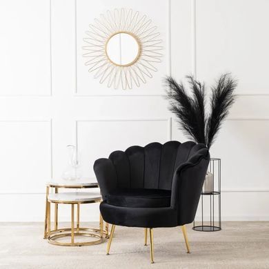 Кресло мягкое бархатное MEBEL ELITE ANGEL Velvet Черный фотография