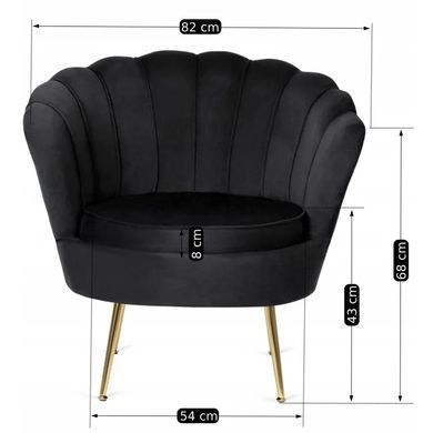 Кресло мягкое бархатное MEBEL ELITE ANGEL Velvet Черный фотография