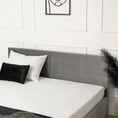 Ліжко двоспальне оксамитове MEBEL ELITE MONICA Velvet 140x200 Сірий фотографія